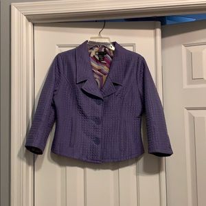 Carole Little Lavender Silk crop jacket sz M